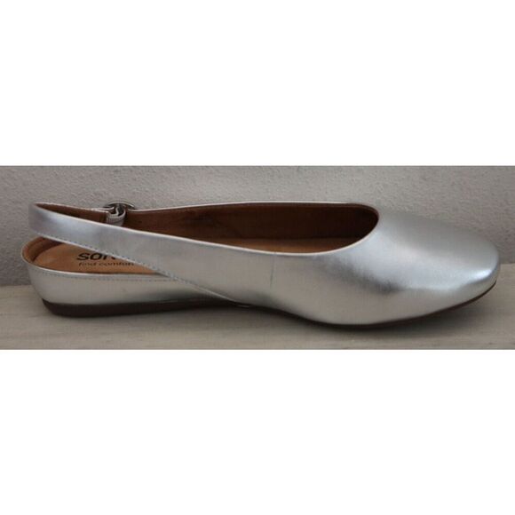 SoftWalk S2119-040Women's Sz 9.5WW Silver Metallic Sandy Ankle Strap Flats - Picture 8 of 13